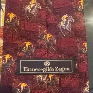 Ermenegildo Zegna Burgundy Equestrian Tie